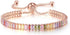 Dainty Sparkling Crystal Tennis Bracelets Set 18K Gold Plated Shiny Cubic Zirconia Jewelry Birthday Gifts for Women...