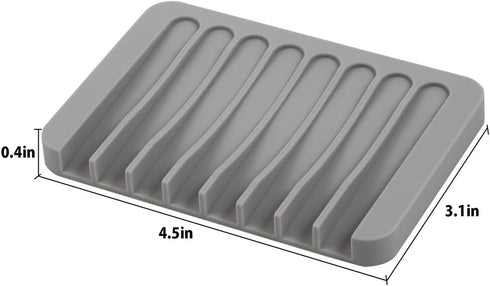 3PCS Self Draining Soap Holder, Premium Silicone Soap Dish, Soap Saver for Shower, Bathroom, Kitchen, Bath Tub, Sponges, Keep Soaps Bars Dry Clean...
