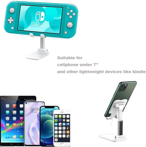 2Pack Cell Phone Stand for Desk, Adjustable Angle & Height Mobile Phone Holder Cute, Foldable Compact Desk Mount for Smartphone, Kindle under 7'' ...