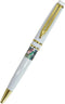 Inlay Mother of Pearl Design Handmade Ballpoint Pen Retractable Executive Gift Deluxe Rollerball Point Black Ink (White)...