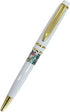 Inlay Mother of Pearl Design Handmade Ballpoint Pen Retractable Executive Gift Deluxe Rollerball Point Black Ink (White)...