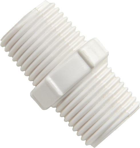 10pcs 0.5 Inch PVC Nipple Male to Male coupling adaptor of Thread plumbing PIPE connection 1/2Inch (1/2", pack of 10)...