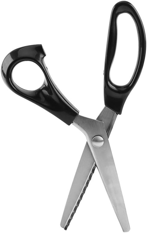 Pinking Shears, Fabric Decorative Round Stainless Steel Pinking Shears Professional Zig Zag Craft Scissors (7mm)...
