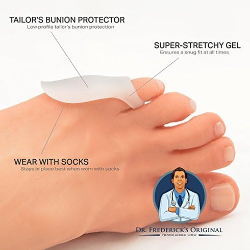 Dr. Frederick's Original Tailor's Bunion Pads - 6 Pads - Soft Gel Bunionette Pad - Protector - Tailors Bunion Pain Relief (Low Profile Spacers)...