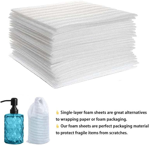 100 Pcs Cushion Foam Pouches & Foam Sheets, Dveda 12"x12" Packing Foam Pouches, Cushion Wrap Sheets Moving Supplies, for Packing Moving Shipping a...