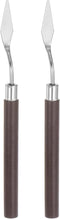 2pcs No.7 Palette Knives 10mm Width Stainless Steel Small Pointy Spatula Painting Pallet Knife with Wood Handle for Oil Acrylic Canvas Mixing Spre...
