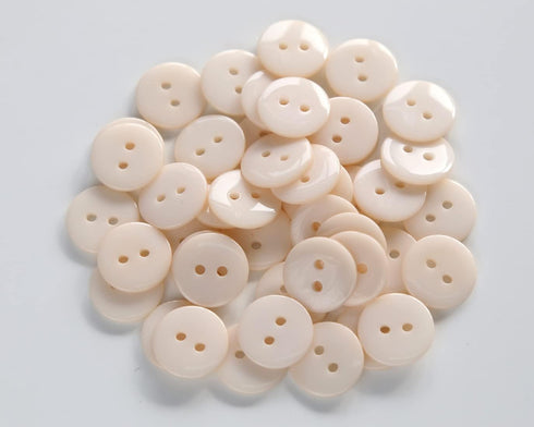 200pcs 5/8 Inch(15mm) Beige Buttons 2 Holes Resin Button for Sewing and DIY Crafts...