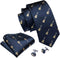 Mens Acoustic Guitar Dress Set including Necktie, Pocket Square/Handkerchief, and Cufflinks Guitarist Band | Navy Blue | Neck Tie...
