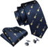 Mens Acoustic Guitar Dress Set including Necktie, Pocket Square/Handkerchief, and Cufflinks Guitarist Band | Navy Blue | Neck Tie...