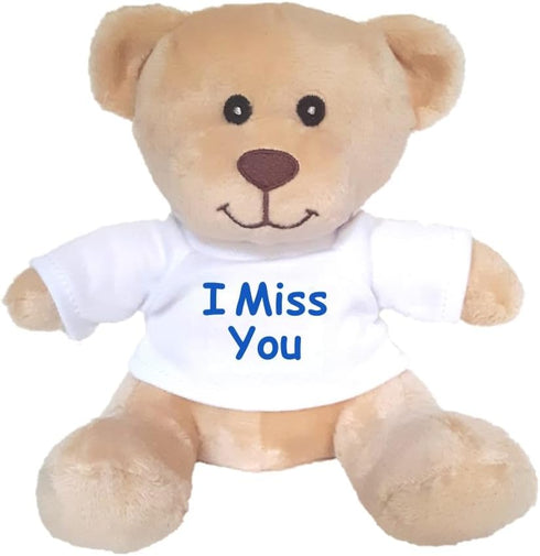 “I Miss You” Plush Teddy Bear - Super Cute 6” Small Plush Teddy Bear with Sweet Caring Message T-Shirt, Great for Gift, Gift Basket, Love, Militar...