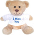 “I Miss You” Plush Teddy Bear - Super Cute 6” Small Plush Teddy Bear with Sweet Caring Message T-Shirt, Great for Gift, Gift Basket, Love, Militar...