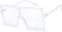 The Fresh Large Oversized Fashion Square Flat Top Sunglasses with Gift Box (4-Shiny Crystal, Clear/AR Coating)...
