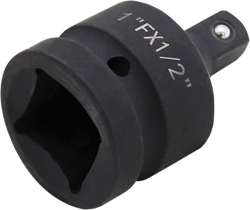 Impact Socket Adapter and Reducer 1 Inch Drive F to 1/2 Inch M, Chrome Molybdenum Steel Converter for Auto Construction...