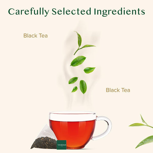 VAHDAM, English Breakfast Black Tea Bags (30 Count) High Caffeine | Strong, Robust & Flavoury | Individually Wrapped Pyramid Tea Bags | Full Bodie...