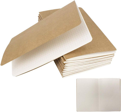 12 Pack 8.25x5.5 Inches Dot Grid Paper Notebook/ A5 Size Dot Journal Notebook, Dot Grid Subject Notebooks Wire-Bound with Kraft Cover, 30 Sheets/6...