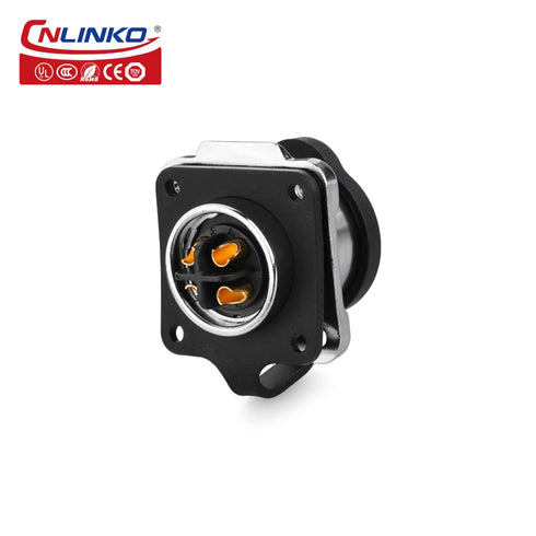 CNLINKO outdoor lighting electrical cable power connectors, pin socket plug connector waterproof M16 4PIN, male to female panel Mount connector (4...