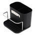 Home Basics Sink Caddy with Tray, Black | Removable Tray | 2 Divided Sections | Metal Bar for Sponge...