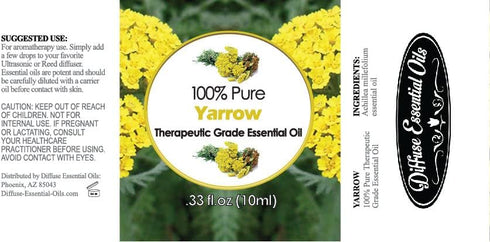 Diffuse Essential Oils Yarrow Essential Oil for Diffuser & Reed Diffusers (100% Pure Essential Oil) 10ml - Yarrow Oil - Yarrow Essential Oil Thera...