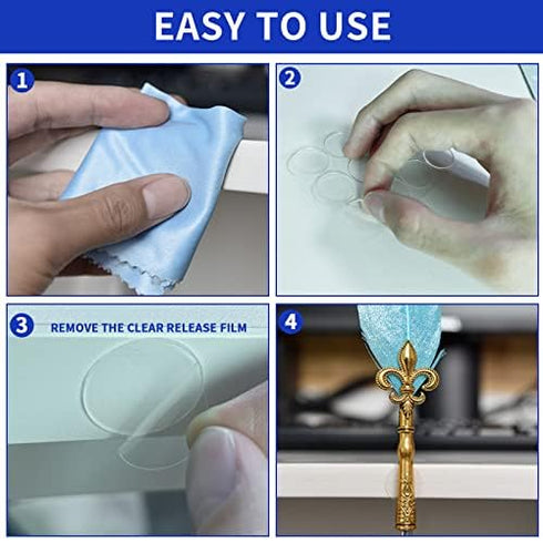Birllaid Clear Double Sided Adhesive Dots Heavy Duty Transparent Double-Sided Tape Stickers Round &Square Acrylic No Trace Strong Adhesive Sticky ...