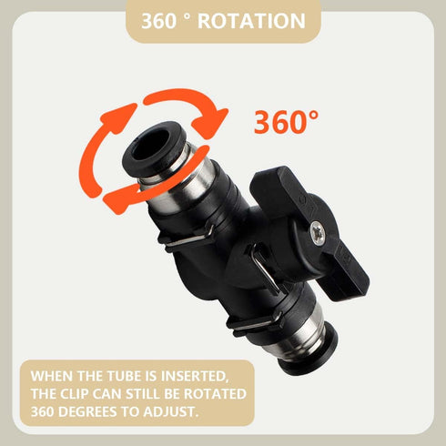 3 Pcs 6mm Pneumatic Ball Valve Push to Connect Fittings BUC Air Flow Control Valve Straight Quick Connect Air Hose Fittings...
