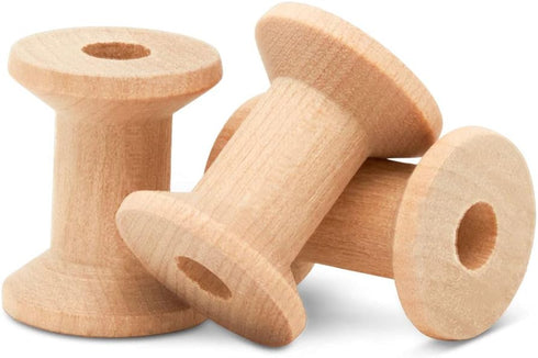 Hourglass Wooden Spools 1-1/8 x 7/8-inch Pack of 25 Birch Wood spools for Crafts and Unfinished Wood Ornaments by Woodpeckers...