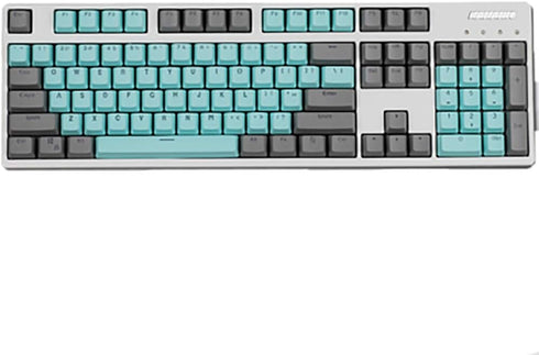 104 Key PBT Double Color Backlight Mechanical Keyboard Keycap Universal Column for Ikbc Cherry MX Mechanical Keyboard (Gray Cyan)...