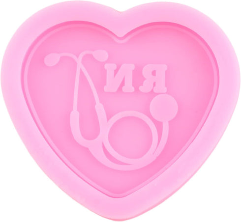 Epoxy Resin Molds Doctor Badge Reel Silicone Molds Stethoscope Resin Epoxy Casting Molds Heart T-Shirt Tooth Keychain Mold for DIY Crafts Jewelry ...