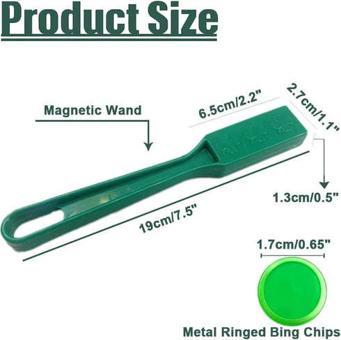 Magnetic Bingo Wands 7.5" with Magnet Bar Science Educational Supplies 5 Colors Collect Tool for Paper Clips, Nails, Screws, Pins, Sewing Needles ...