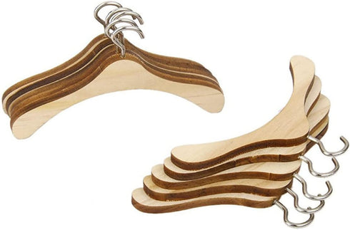 TOYANDONA 30 Pcs Wooden Dolls Clothes Hanger Dolls Wooden Hanger Wood Doll Hangers Doll Clothes Hanger Dollshouse Ornament Robe Hanger Kids Outfit...