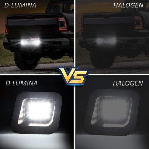 D-Lumina LED License Plate Lights Assembly Smoke Lens Compatible with 2003-2018 Dodge Ram 1500 2500 3500 Pickup Truck, 6000K Diamond White 2-Piece...