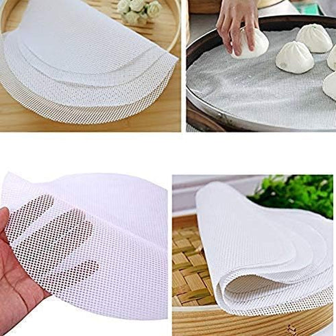 Stohua 5 pcs Non Stick Silicone Steamer Liners Mesh Mat Round Pad for Bamboo Steamer, Reusable,Flexible-11" Diameter...