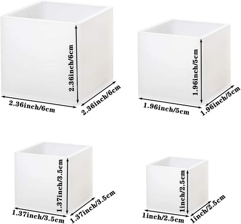 4 Pack Square Resin Molds - 4 Sizes Cube Silicone Casting Molds for DIY Art Resin Candle Soap Making...