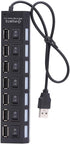 7-Port USB Hub with ON/Off Switch, Black...