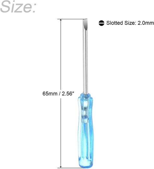 uxcell Mini Slotted Screwdriver, 2.0mm Flat Head 65mm Length for Small Appliances Repair, 10 Pcs...