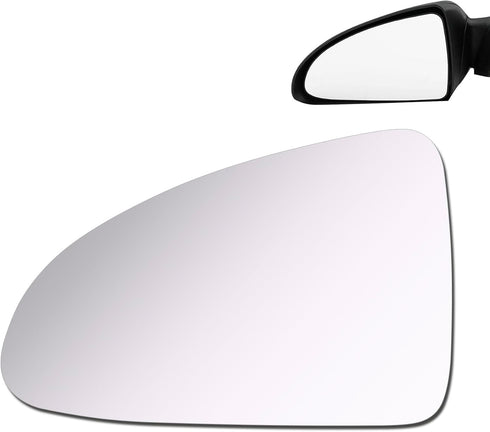 Mirror Glass fit for 2004 2005 2006 2007 2008 Chevy Malibu Driver Left Side Mirror Glass LH No Backing Plate Flat Including Adhesive(only fit earl...