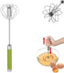 Stainless Steel Semi-Automatic Whisk Egg Whisk Hand Push Rotary Whisk Blender Semi Auto Egg Beater Hand Push Mixer Stirrer Egg Scrambler for Blend...