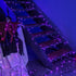 PEIDUO Halloween Decorations Outdoor, 82 FT 200 LED Purple String Lights, Motion Sensor Controller Sync with Spooky Music, Twinkle Fairy Lights fo...