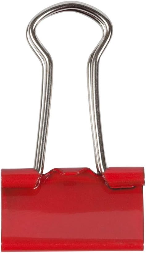 JAM PAPER Colorful Binder Clips - Small - 3/4 Inch (19 mm) - Red Binderclips - 25/Pack...