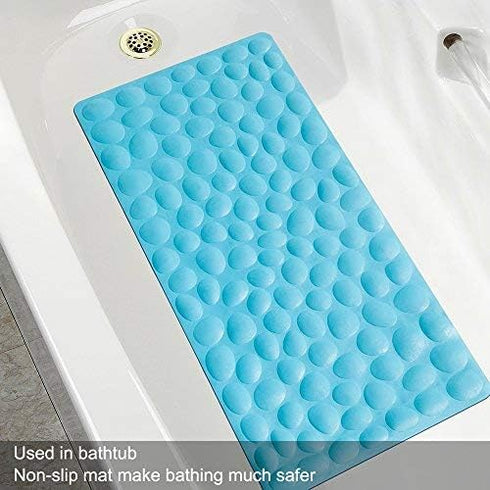Non-Slip Bathtub Mat OTHWAY Soft Rubber Bathroom Bathmat with Strong Suction Cups (Blue)...
