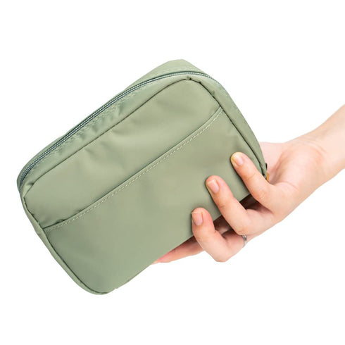 Hekyip Rectangular Beauty Bag, Small Travel Makeup Bag for Purse, Portable Waterproof Cosmetic Pouch for Girls Women (Rectangular Green)...