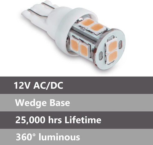 LED Landscape Light Bulbs 1W 12V Yellow White 2200K?7W Low Voltage Light Bulbs Equivalent?Wedge Base T5 Malibu Bulbs, Garden Light Bulbs, Landscap...