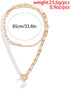 Pearl Choker Necklace Paperclip Necklace Asymmetry Pearl Link Chain Necklace Gold Beaded Necklace Toggle Clasp Necklace for Women Teen Girls...