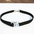 Punk Leather Choker Necklace Silver Heart Collar Chain Necklace Black Hollow Love Heart Necklace Chain Retro Velvet Choker Necklace Chain Jewelry ...