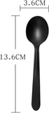 100 Pcs Heavy Duty Recyclable Spoon, Thickened Individually Wrapped Spoon Packaged, Catering Spoon, Dessert Spoon, Party Utensils (Black)...