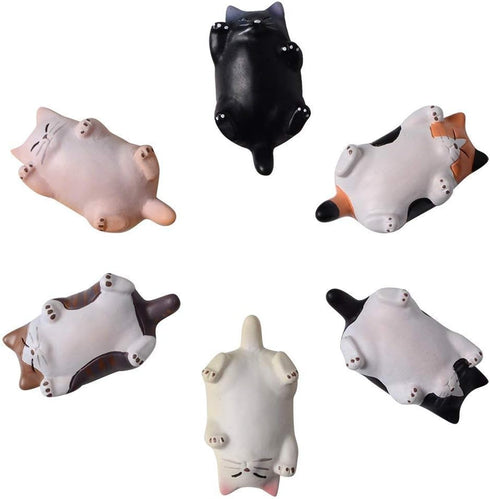 CHICHIC 6 Pack Fun Cat Refrigerator Magnets Office Magnet, Kitchen Decor Fridge Cat Ornament, Perfect for Whiteboard, Refrigerator, Map, Notes, Ca...
