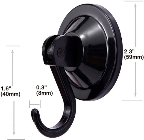 Suction Cup Hooks, Powerful Vacuum Wreath Hangers for Glass Door or Window, Set of 4, Black...