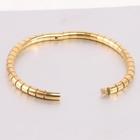 Jude Jewelers 5mm Width Stainless Steel Classic Simple Plain Grooved Style Stackable Bangle Bracelet...