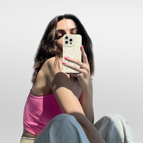 ZIYE Phone Case for iPhone 15 Pro Max with Screen Protector Cute Black Leopard Print Design for Women Men Soft Silicone TPU with Camera Lens Prote...