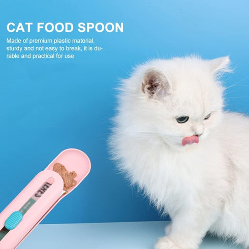 Cat Wet Treats Dispense Spoon?Treat Squeeze Spoon? Feeding & Watering Supplies Wet Cat Food Storage pet Food Spoon(Yellow and Blue)...