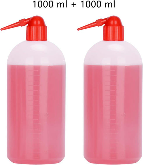 stonylab Chemical Wash Bottle, 2-Pack Lab Sealed Cylindrical Plastic Safety Lab Reagent Squeeze Wash Bottle, Sample Sealing Liquid Storage Contain...